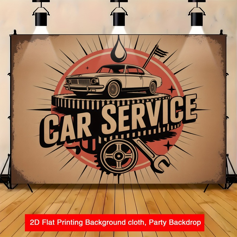 Heavy Equipment Mechanic - Spanduk layanan mobil retro berukuran besar