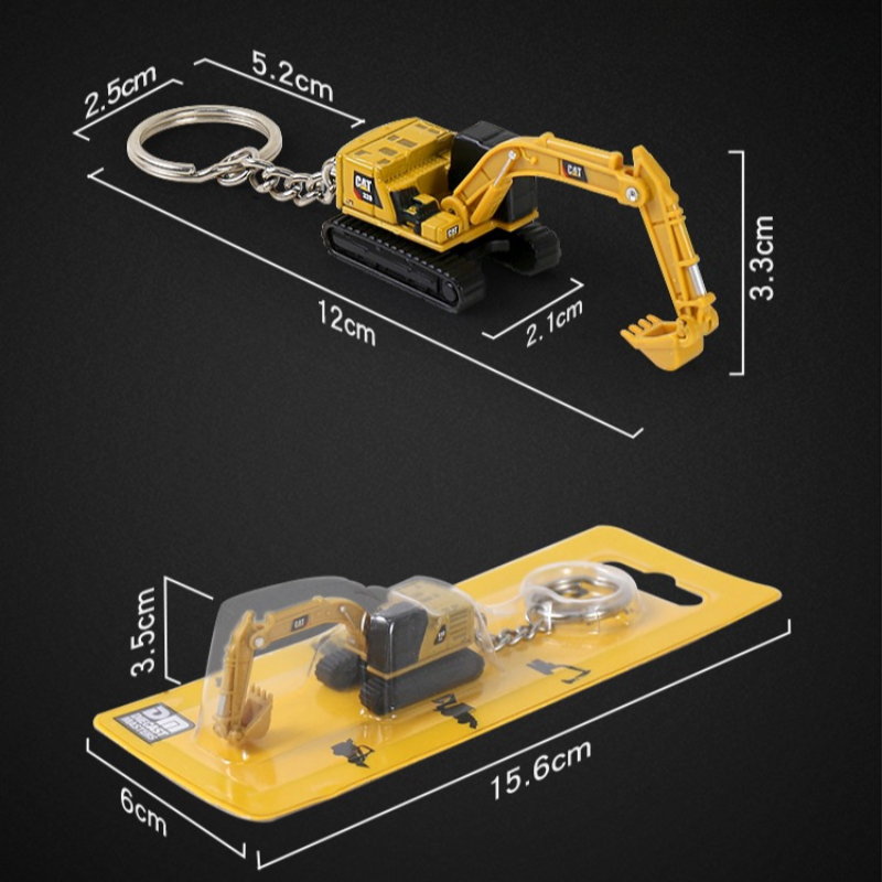 Heavy Equipment Keychain - Diecast gantungan kunci mesin ekskavator, mainan