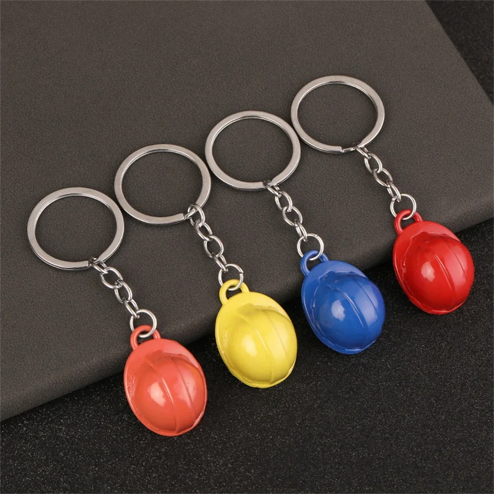 Heavy Equipment Keychain - Warna-warni 3D topi keselamatan gantungan kunci