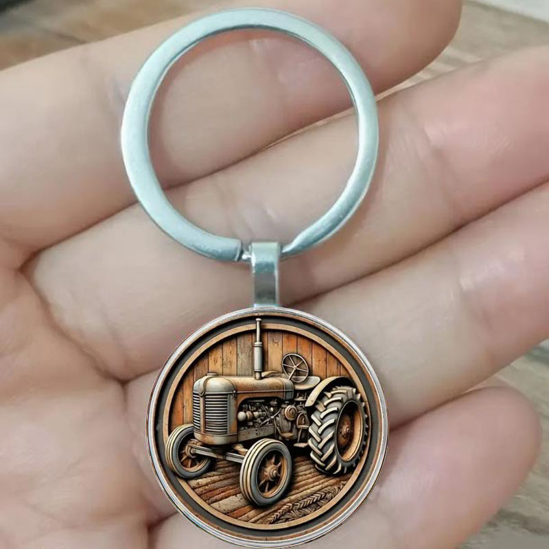Heavy Equipment Keychain - Gantungan kunci traktor pertanian retro cocok