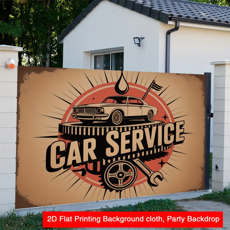 Spanduk layanan mobil retro be - Heavy Equipment Mechanic ulasan dan harga